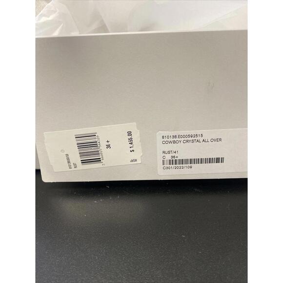 stella mccartney Womens Cowboy Crystal All Over Heels Rust Size 36.5 $1465.00 - Picture 12 of 14